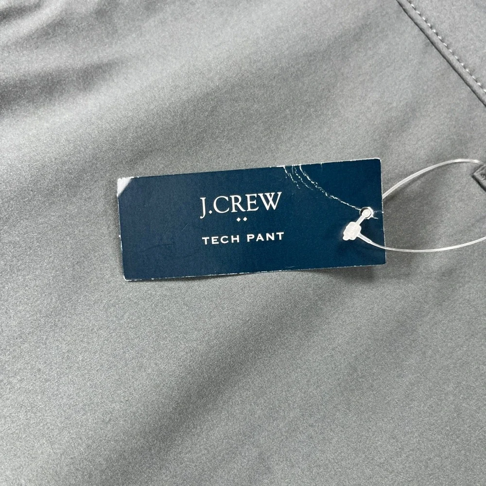 New J.Crew Tech Pant Mens 35x32 Gray Slim Fit Flex Performance Chino AA712
